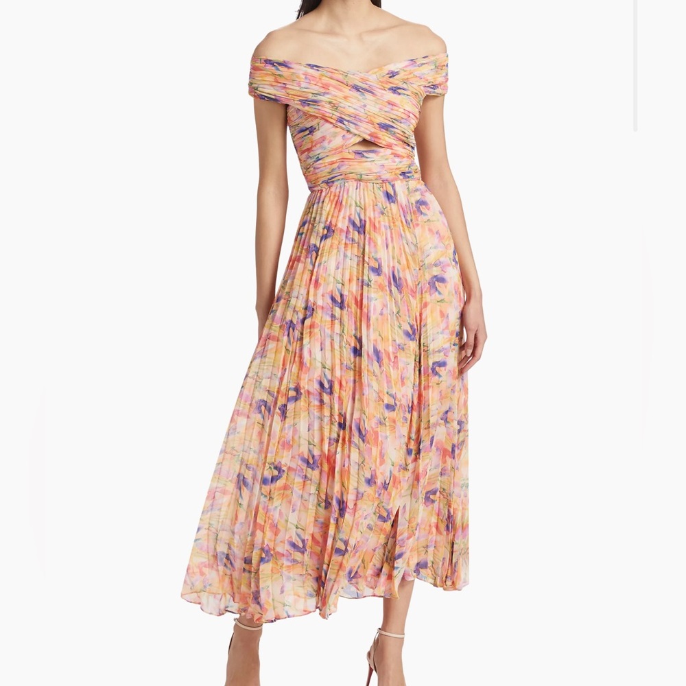 ASTR The Label Leonara Pleated Off-The-Shoulder Dress